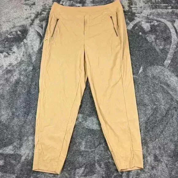 Athleta Trekkie North High Rise Jogger Pants Women's 14 Brown Nylon Pull On - Picture 1 of 11